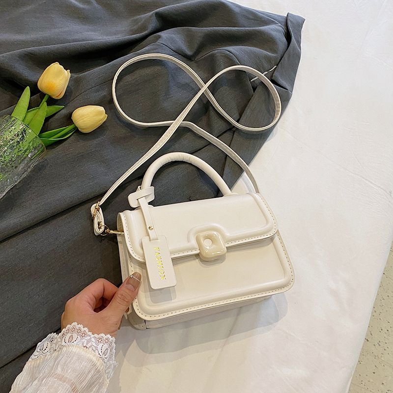 Women Fashion Solid Color Square Flap Shoulder Bag