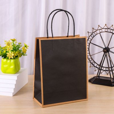 Simple Frame Contrast Color Packaging Paper Bag 50pcs/set