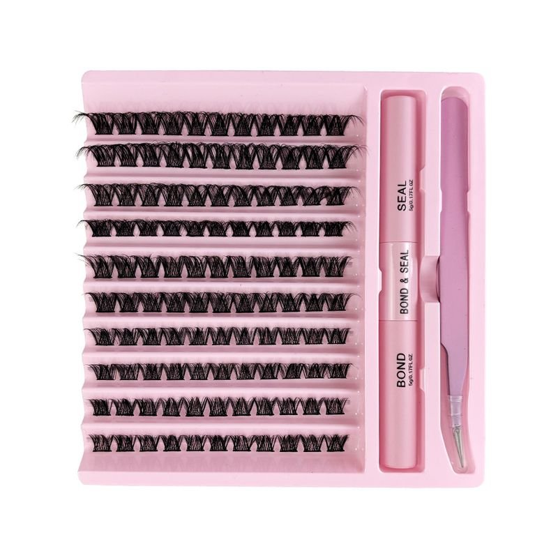 Women Large-Capacity Segmented Thick Self-Grafting Single-Cluster False Eyelash Set
