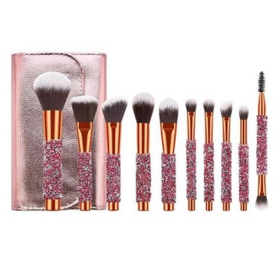 10Pcs Crystal Makeup Brushes Beauty Tool