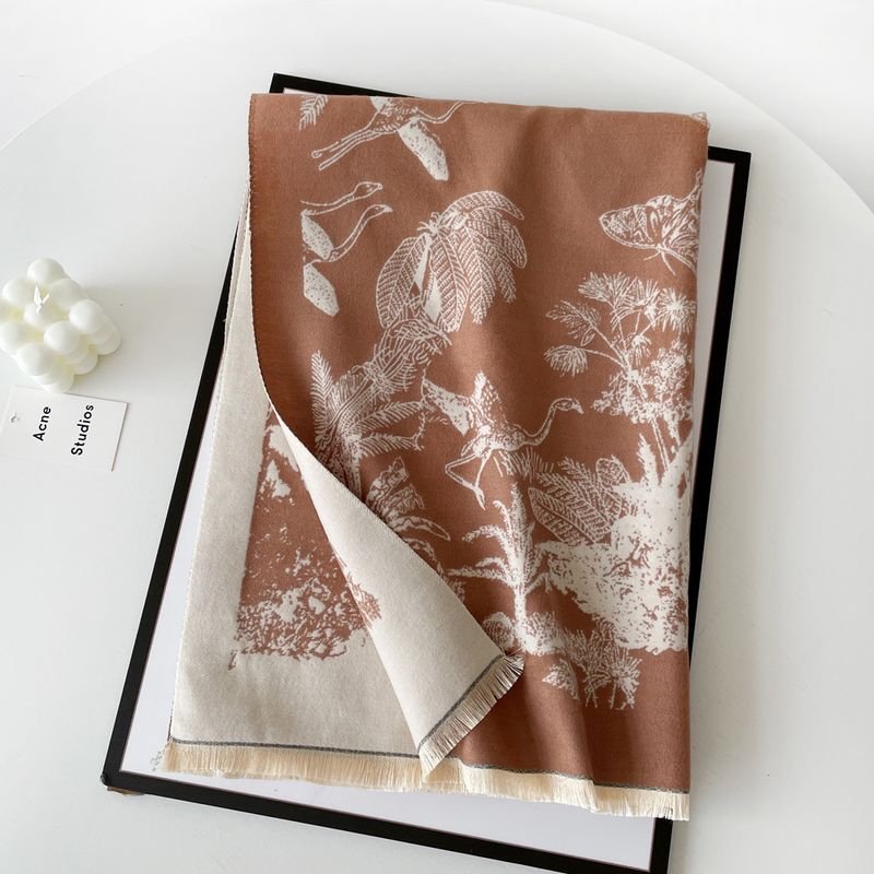 Autumn Winter Women Fashion Thickened Cashmere Jacquard Scarf