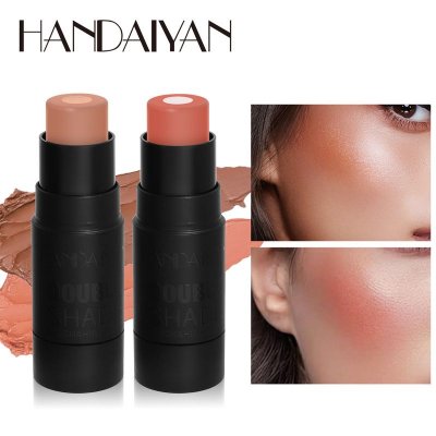 Handaiyan Women Simple Brightening Color Solid Sandwich Blush Cream Cosmetic Stick