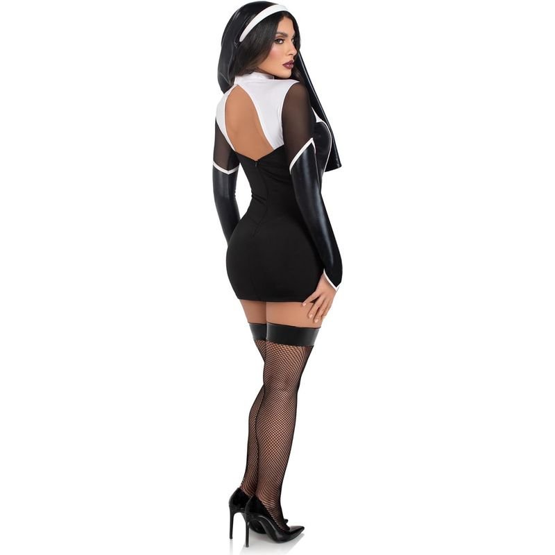 Women Fashion Sexy Halloween Nun Dress Cosplay Uniform Temptation Costume Set