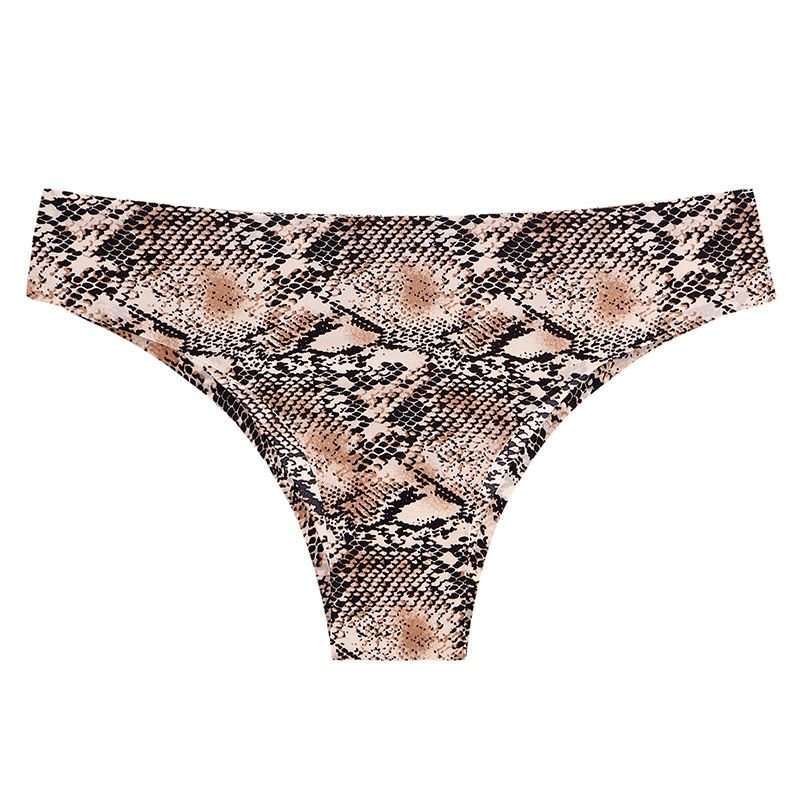 Women Fashion Sexy Leopard Ice Silk Seamless Underwear