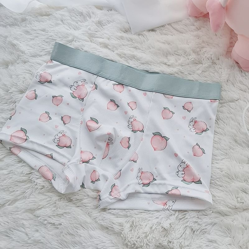 Valentine Day Cute Pink Rabbit Thread Couples Panties