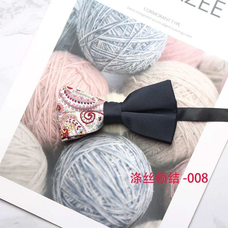 Men'S And Women'S Fashion Casual Tiny Flower Print Bow Tie