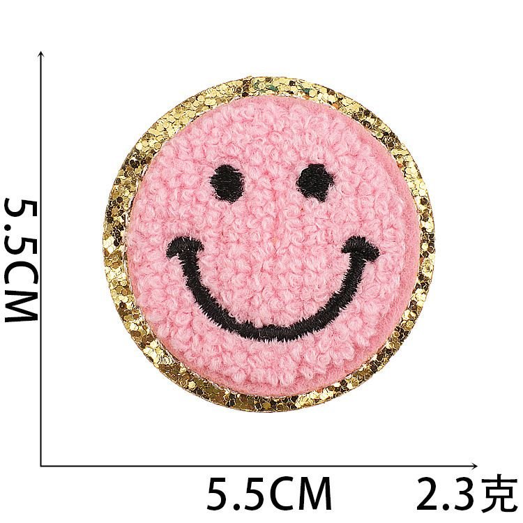 Fashion Lightning Love Rainbow Smiley Embroidered Cloth Sticker Hot-Melt Adhesive Chenille Patch