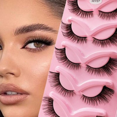 Women Simple Exaggerated Eye Tail Elongated 5 Pairs Of False Eyelashes