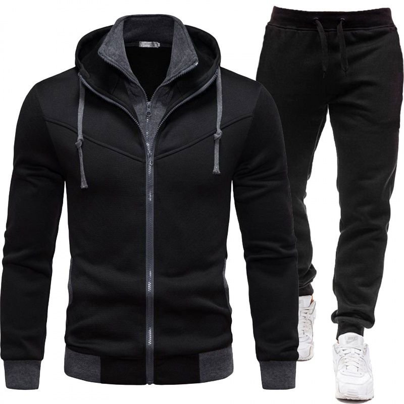 Men Spring Autumn Fashion Casual Sports Long Sleeve Hoodies Jogger Pants Sets
