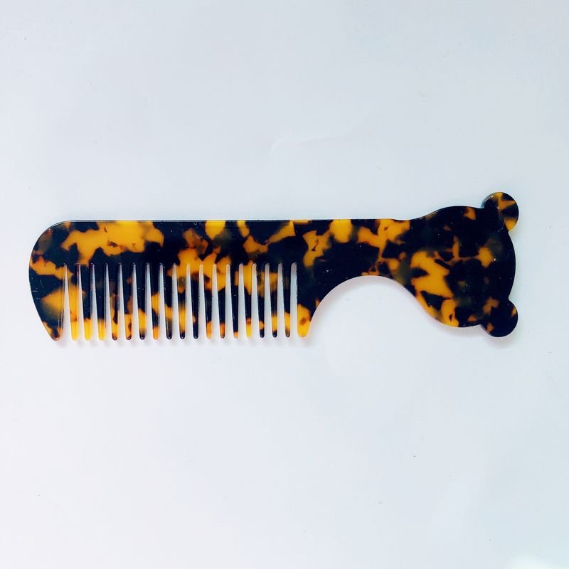Women'S Simple Marble Pattern Anti-Static Portable Cartoon Handle Hairdressing Comb