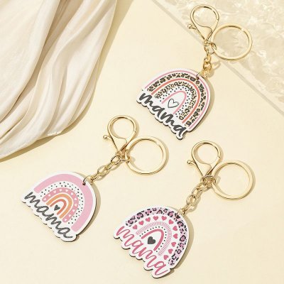 Mother'S Day Fashion Creative Letter Leopard Keychain