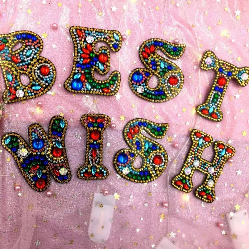 Fashionable 26 English Letters Handmade DIY Diamond Painting Keychain