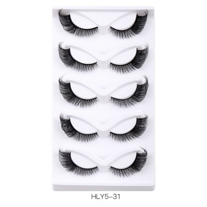 Women Simple Natural Thick 5 Pairs Of False Eyelashes