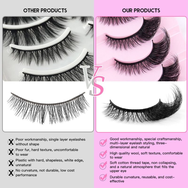 Women Simple Natural Thick 5 Pairs Of False Eyelashes