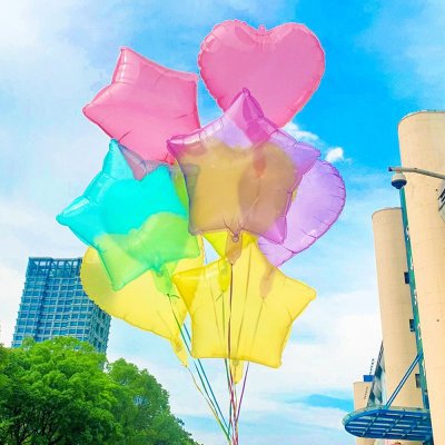 18 Inch Transparent Crystal Jelly Color Heart-Shaped Five-Pointed Star Balloon Holiday Party Layout