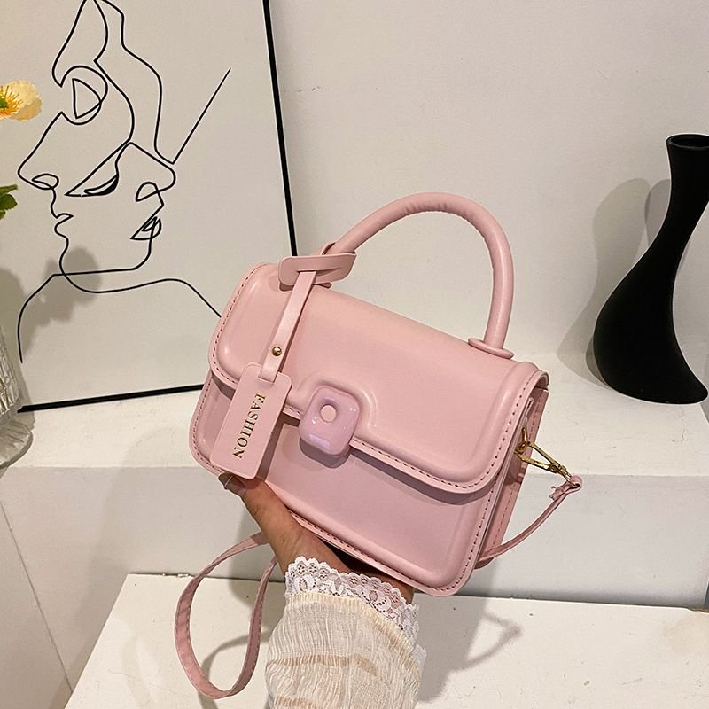 Women Fashion Solid Color Square Flap Shoulder Bag