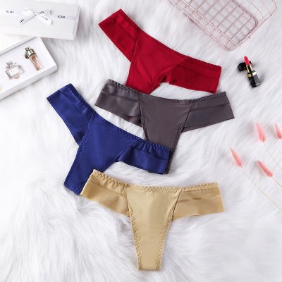 Women Fashion Sexy Ice Silk Seamless Low Waist Underwear