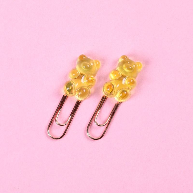 2pcs/set Creative Office Stationery Color Animal Cartoon Bear Paper Clips