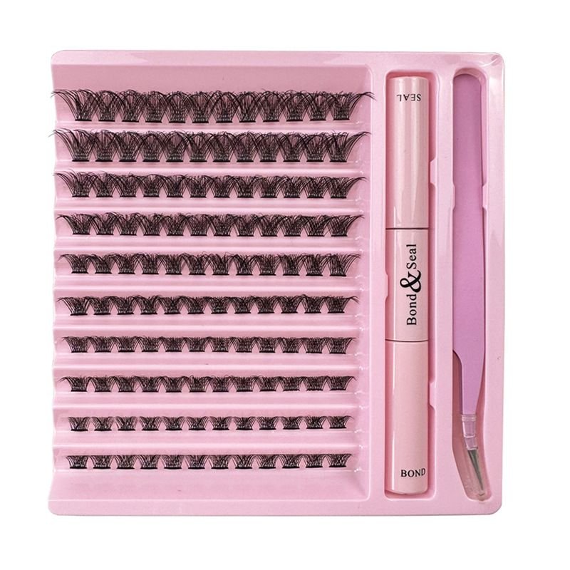 Women Large-Capacity Segmented Thick Self-Grafting Single-Cluster False Eyelash Set