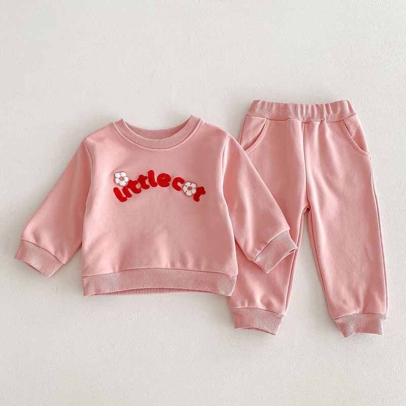 Kids Baby Boys Girls Casual Cute Alphabet Long Sleeve Sweatshirts Trousers Sets