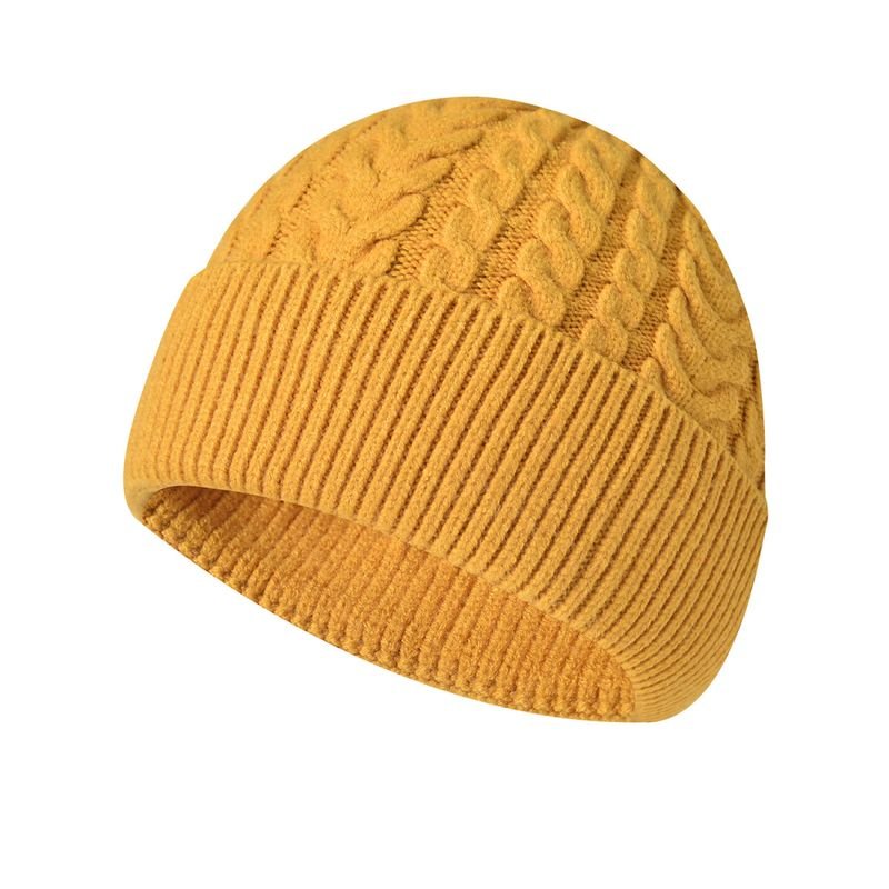 Unisex Solid Color Winter Thick Warm Knitted Hat Custom