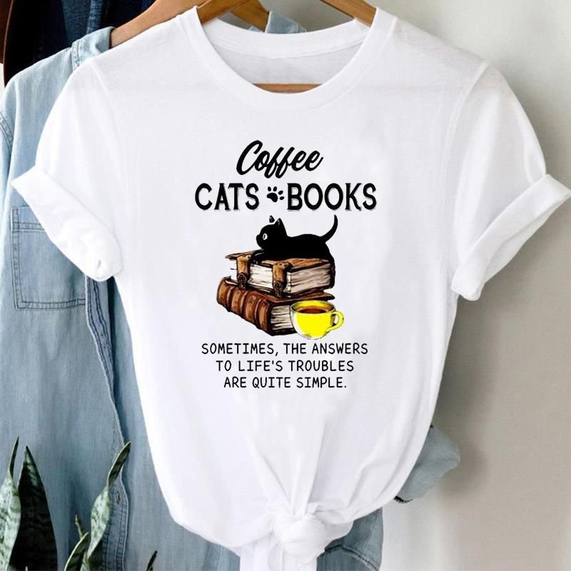 Women Foot Print Printed Cat And Dog Pet Pattern Short-Sleeved T-Shirt