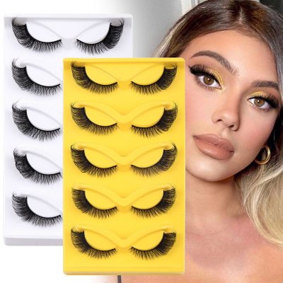 Women Simple Natural Thick 5 Pairs Of False Eyelashes