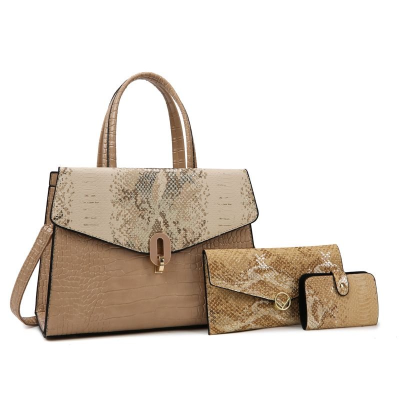 Women Fashion Crocodile Print Handbag Sets