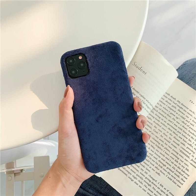 Winter Iphone16 Phone Case Solid Color Plush Cover