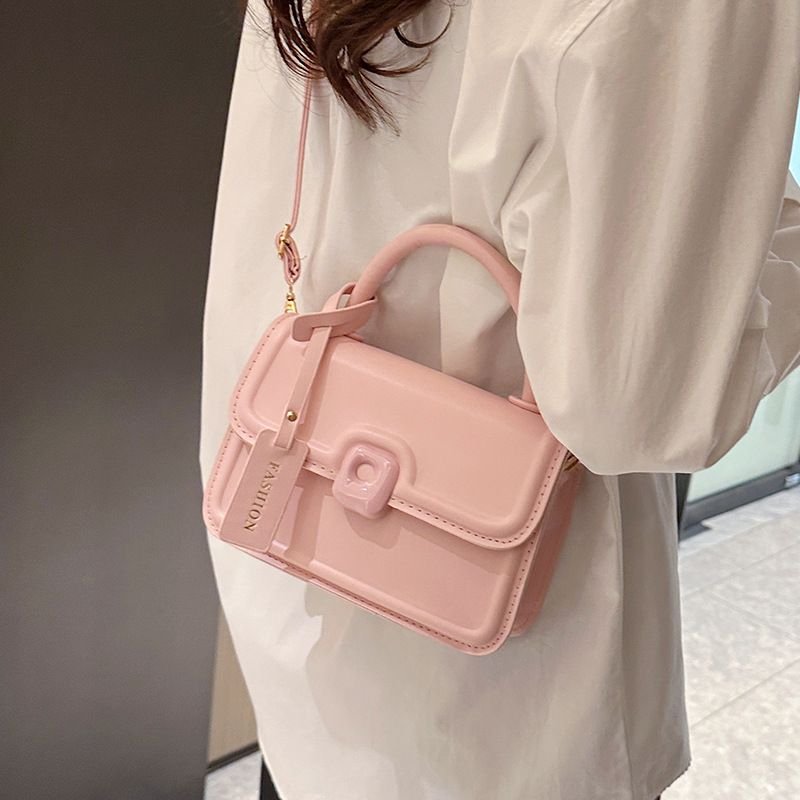 Women Fashion Solid Color Square Flap Shoulder Bag