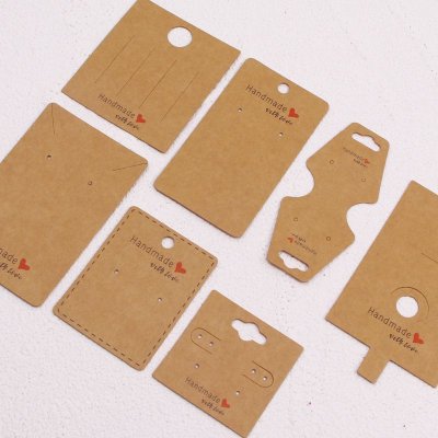 White Cardboard Earrings Necklace Display Jewelry Packaging Paper Card Tags