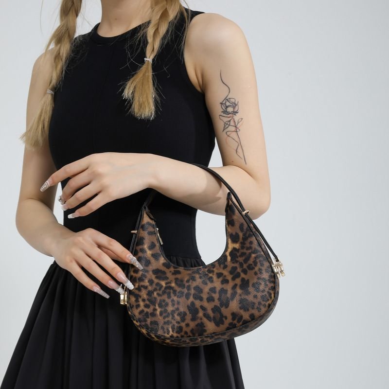Women Fashion Zebra Printed Leopard Zipper Shoulder Bag