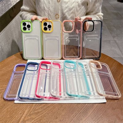 Simple Transparent Card Case Silicone Apple Phone Case