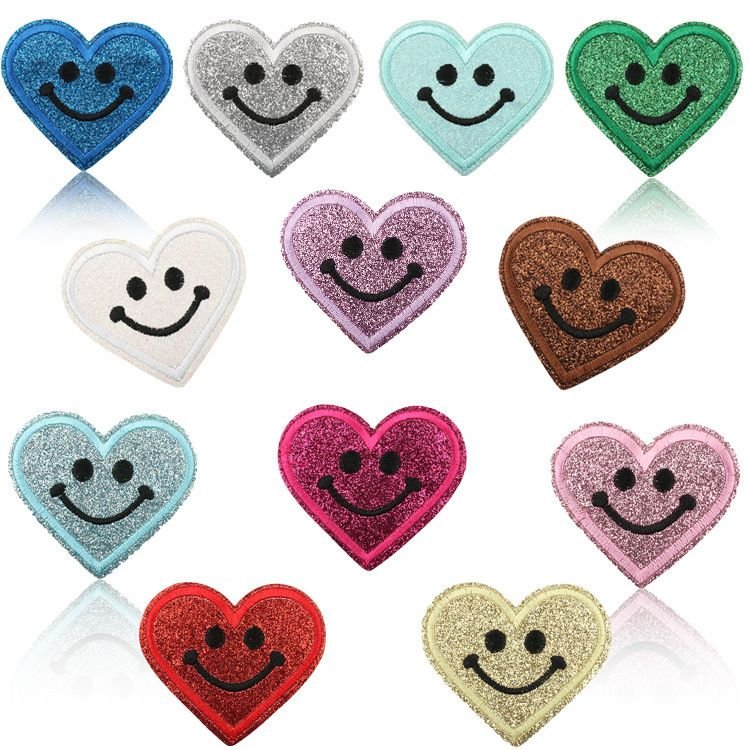 Fashion Heart Embroidered Cloth Sticker Hot-Melt Adhesive Patch