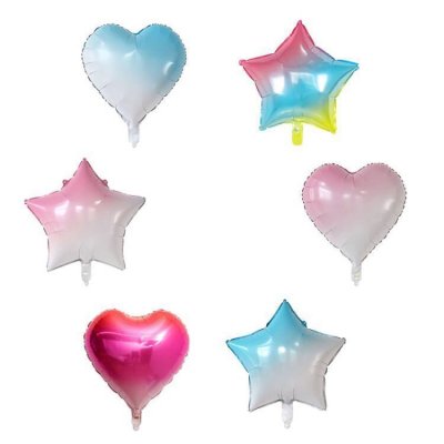 18 Inch Light Plate Heart-Shaped Star Gradient Aluminum Film Balloon Party Decoration 50-Bag