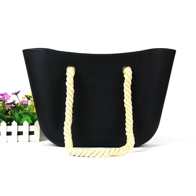 Fashion Solid Color Tpe Large Capacity Tote Bag