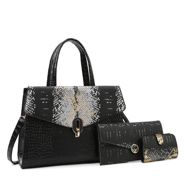 Women Fashion Crocodile Print Handbag Sets