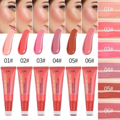 Qic Liquid Blush Cream Lip And Cheek Dual-Purpose Sponge Head Moisturizing And Easy To Push Away Blush Makeup