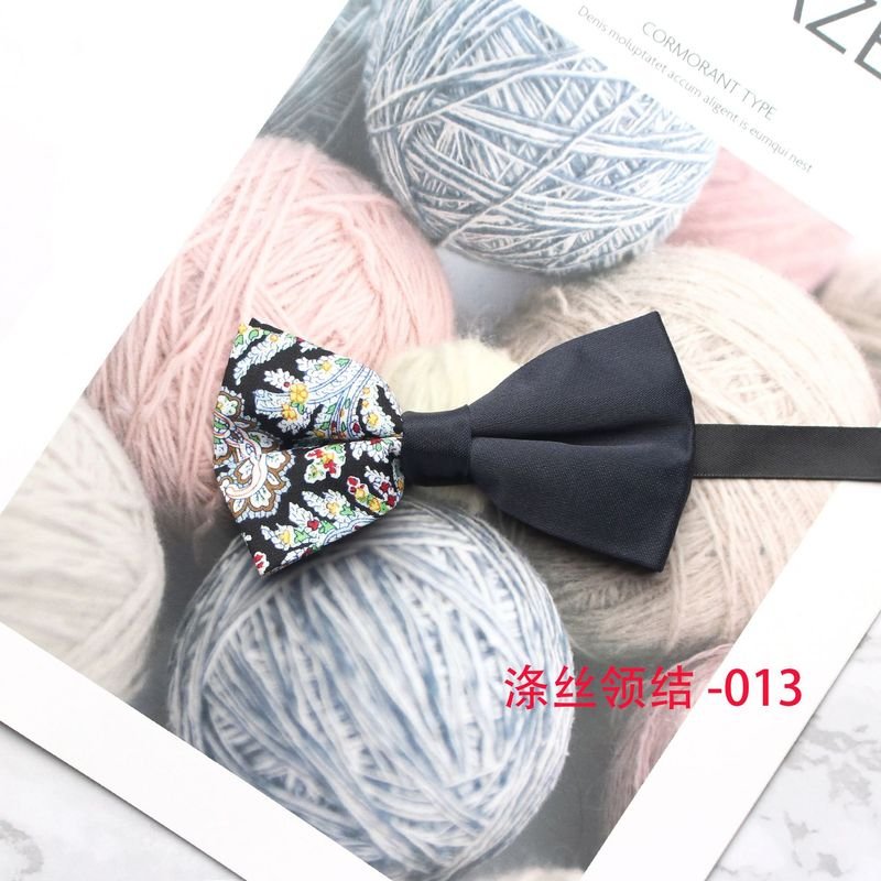 Men'S And Women'S Fashion Casual Tiny Flower Print Bow Tie
