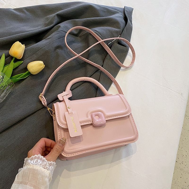 Women Fashion Solid Color Square Flap Shoulder Bag