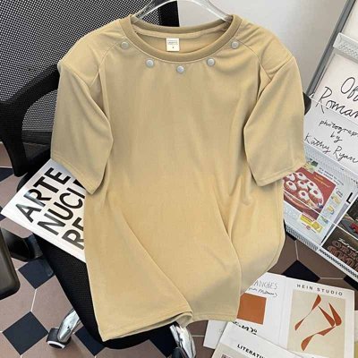 Men Fashion Casual Basic Solid Color Short Sleeve Round Neck T-Shirt