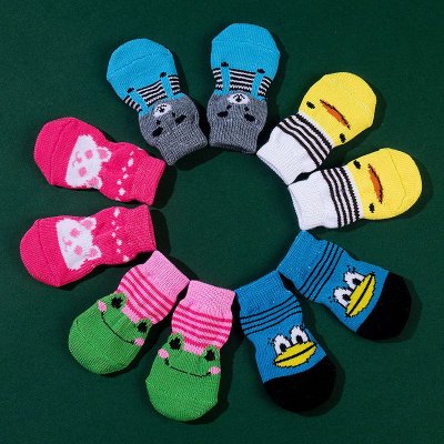 Pet Supplies Anti-Slip Bottom Dog Foot Cover Dog Socks 4Pcs-Set