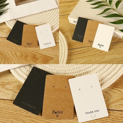 Black White Brown Earrings Necklace Jewelry Hanging Packaging Card