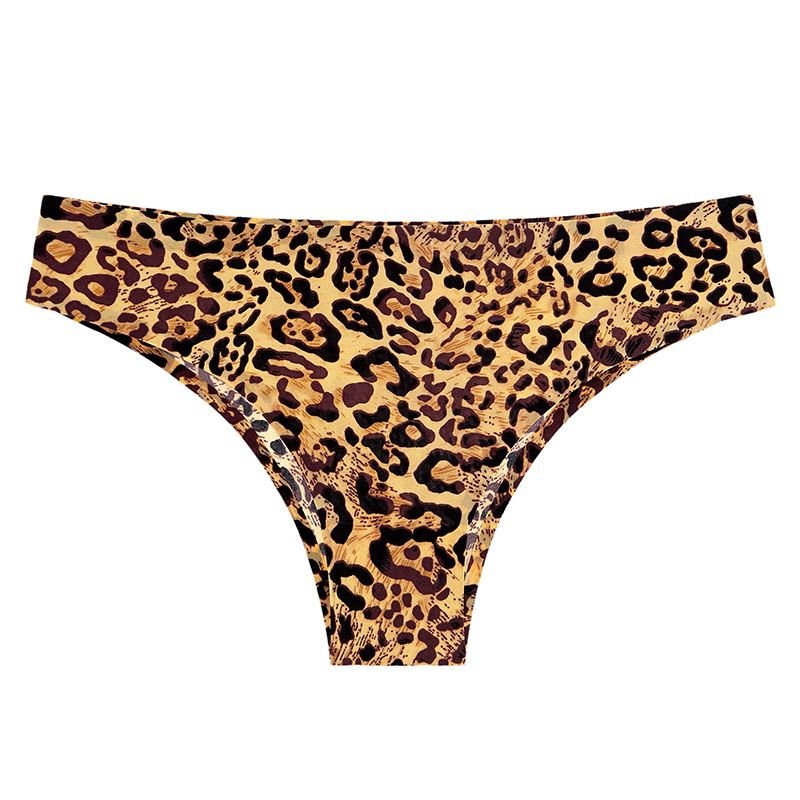 Women Fashion Sexy Leopard Ice Silk Seamless Underwear