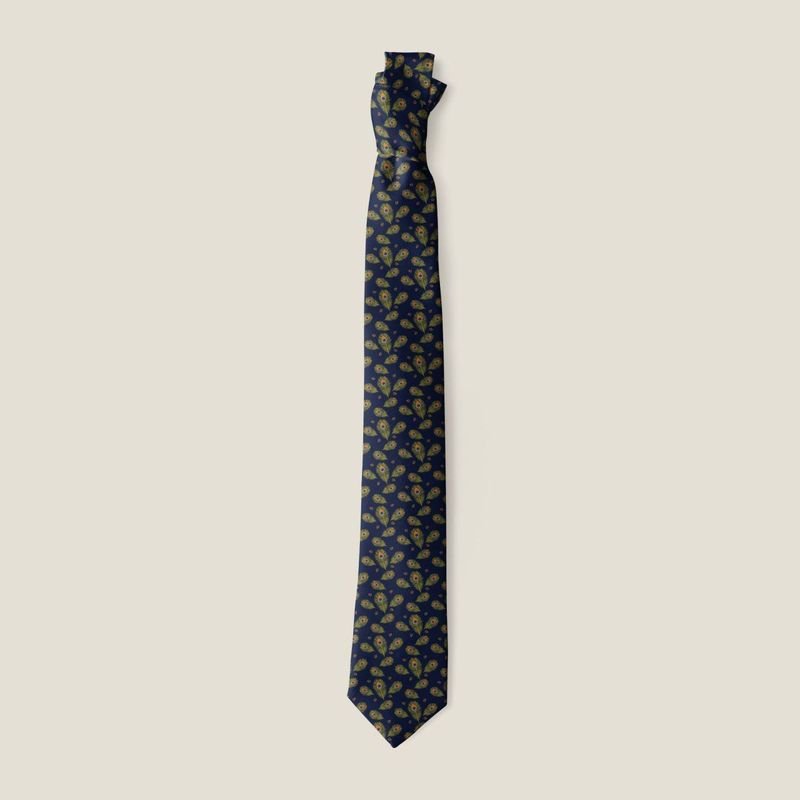 Men Minimalist Retro Floral Letter Animal Print Tie