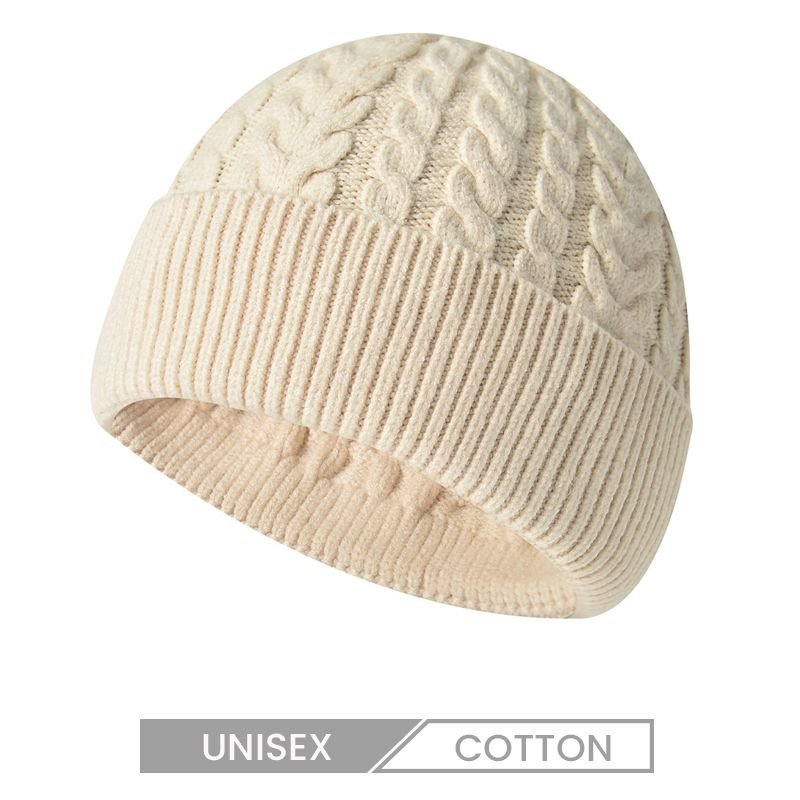 Unisex Solid Color Winter Thick Warm Knitted Hat Custom