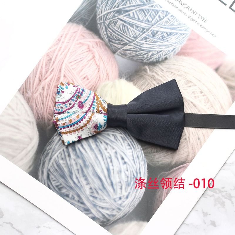 Men'S And Women'S Fashion Casual Tiny Flower Print Bow Tie