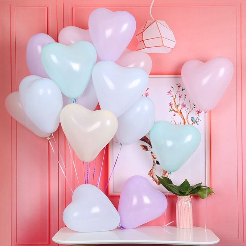 Creative Wedding Party Heart-Shaped Macaroon Balloon Decoration 100 Bag