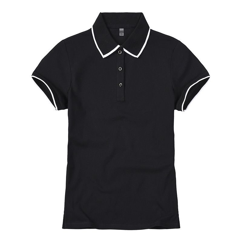 Women Short-Sleeved Summer Lapel V-Neck Work Logo Custom Polo Shirt