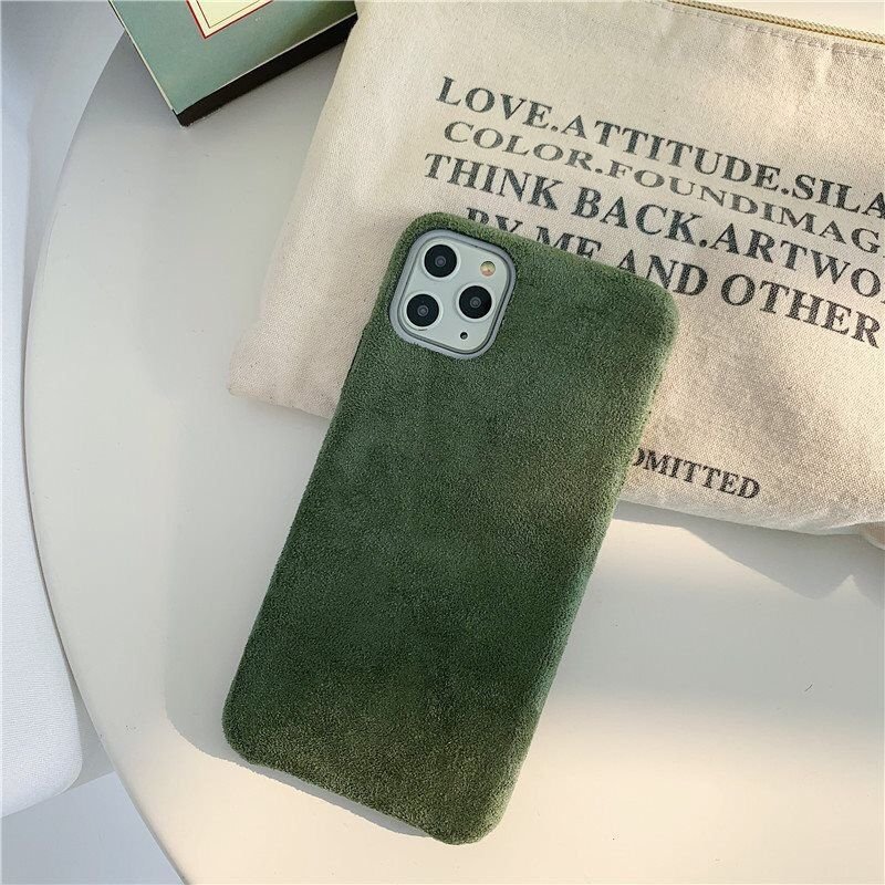 Winter Iphone16 Phone Case Solid Color Plush Cover